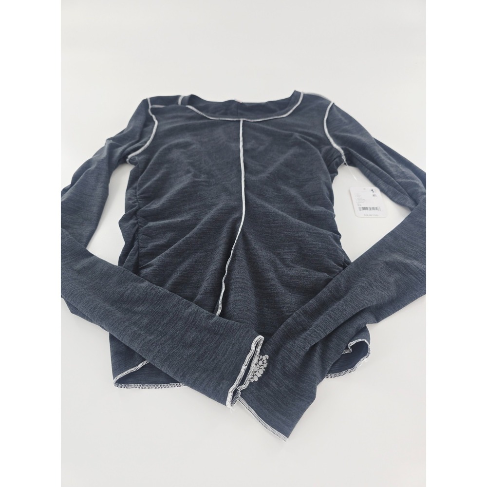 Free People FP Movement Right On Run Long Sleeve Shirt Black Size XSmall XS - Picture 6 of 8
